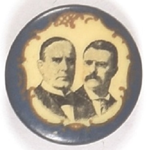 McKinley, TR Gold Filigree, Blue Background