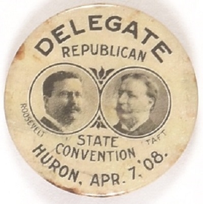 Rare Roosevelt-Taft South Dakota Convention Pin