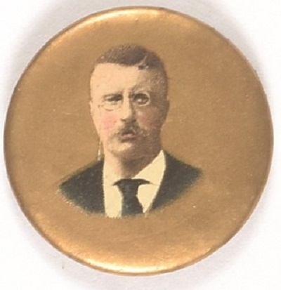 Theodore Roosevelt Gold Background Pin