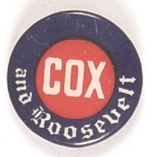 Cox and Roosevelt 1920 Celluloid