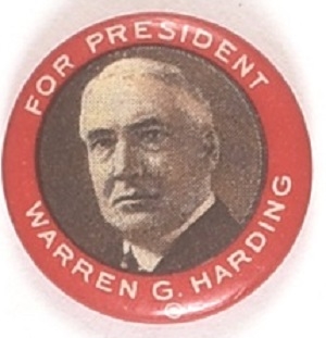 Harding Red Border Celluloid