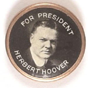 Hoover Celluloid Pin with Metal Frame