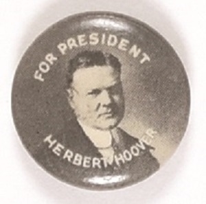 Hoover for President 3/4 Inch Celluloid