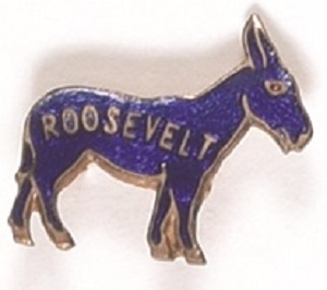 Roosevelt Dark Blue Enamel Donkey Pin