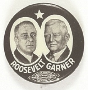 Roosevelt, Garner Scarce One Star Jugate