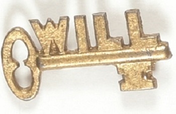 Willkie Will-Key Metal Pinback