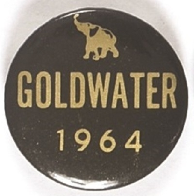 Goldwater Gold, Black GOP Elephant Pin