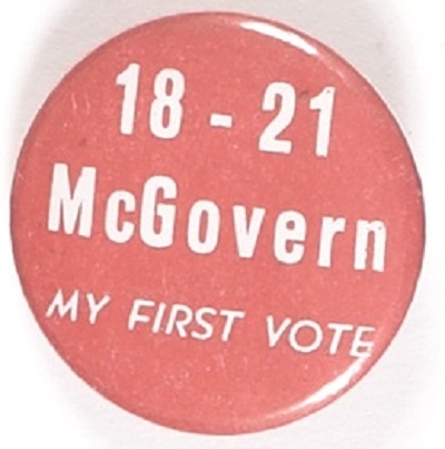 McGovern 18-21 Red First Vote Celluloid