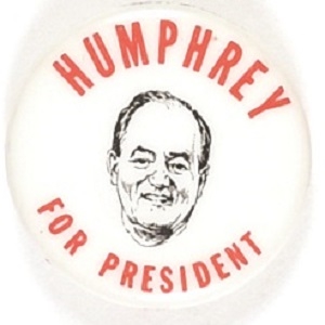 Humphrey for President 1 Inch Celluloid