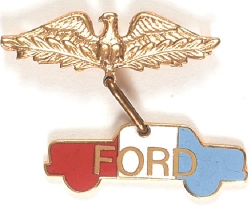 Ford Enamel Card and Eagle Pin