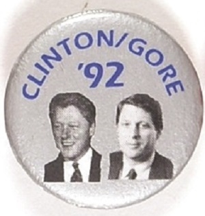 Clinton, Gore 1992 Silver Jugate