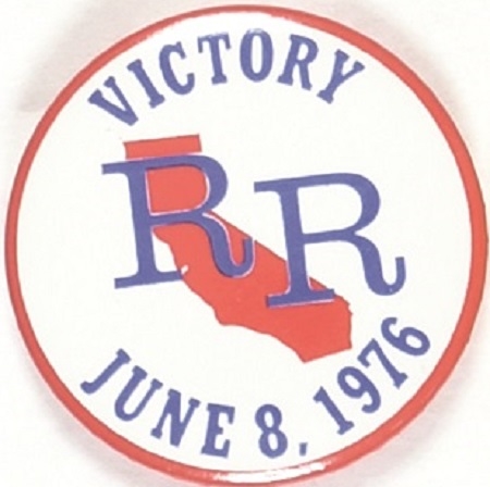 Reagan RR California Victory 1976 Pin