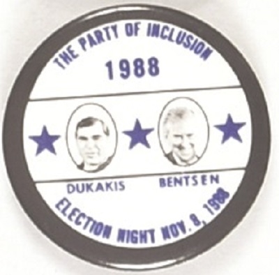 Dukakis, Bentsen Party of Inclusion Black Jugate