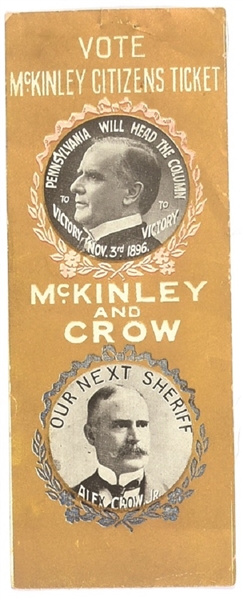 McKinley , Crow Our Next Sheriff Pennsylvania Coattail Ribbon