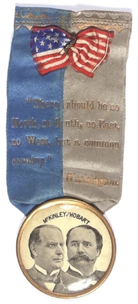 McKinley, Hobart Shell Piece, Ribbon with Washington Quote