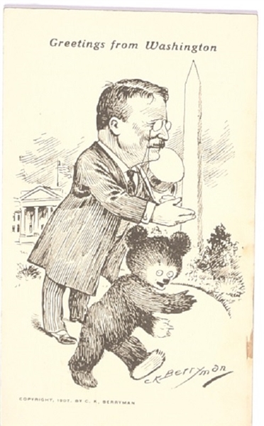 Theodore Roosevelt Berryman Teddy Bear Postcard