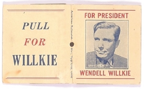 Pull for Willkie Matchbook