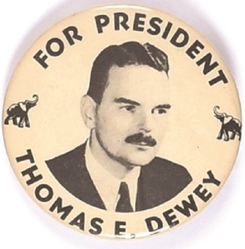 Dewey for Presidents Elephants Large Size Pin