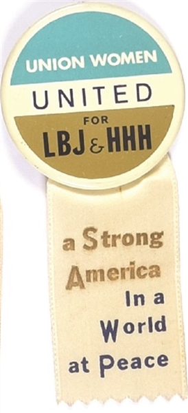 Union Women United for LBJ Pin and Ribbon