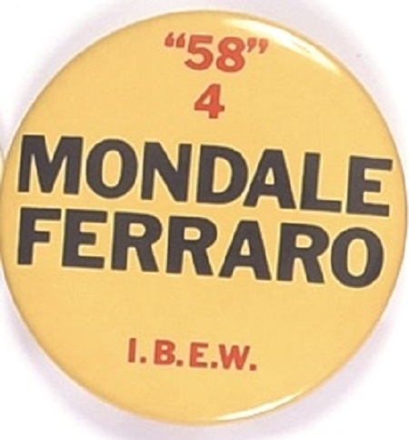 Mondale, Ferraro IBEW Labor Pin