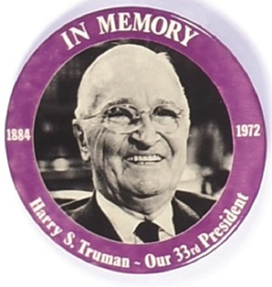 Truman Large Memorial Pin