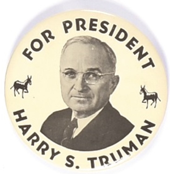 Truman for President Large Donkeys Pin