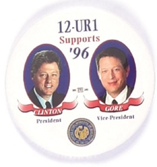 Clinton, Gore Steelworkers 1996 Labor Pin