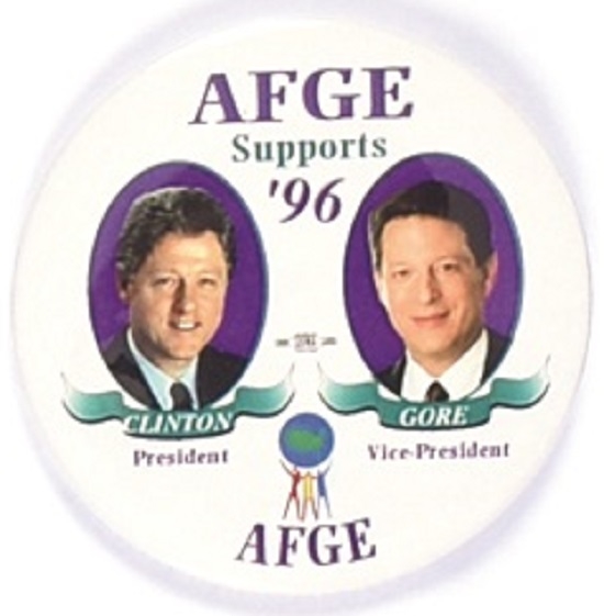 Clinton, Gore AFGE 1996 Labor Pin