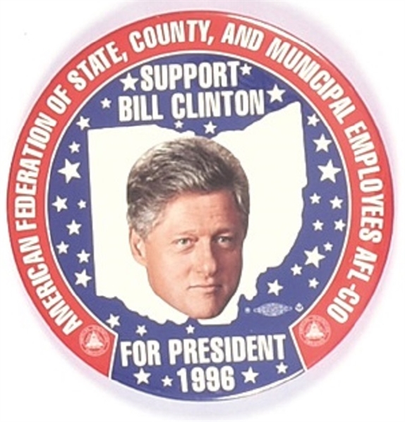 Clinton Ohio AFSCME 4 Inch 1996 Pin