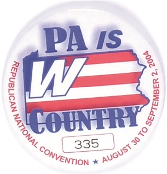 Pennsylvania is W Country 2004 Convention Numbered Pin