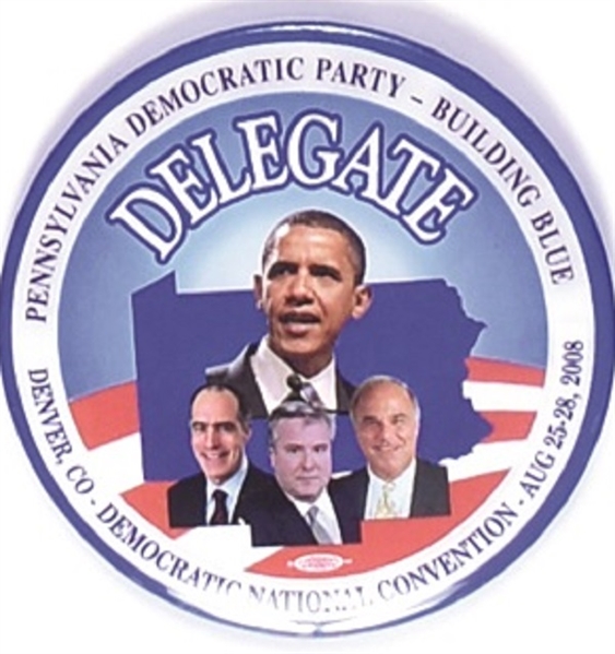 Obama Pennsylvania Delegate 2008 Convention Pin