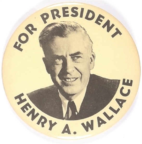 Henry Wallace for President Large Celluloid