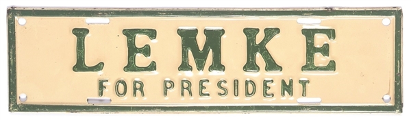 Lemke for President License Plate