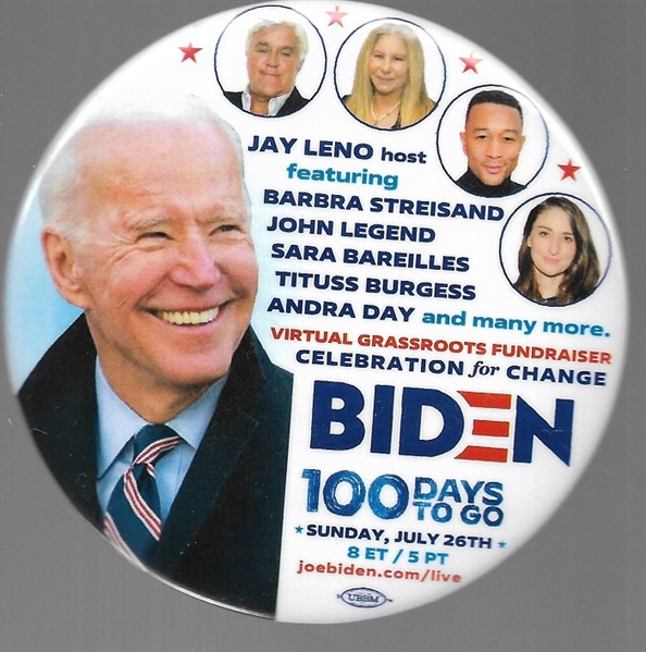 Biden 100 Days to Go Celebrity  Pin