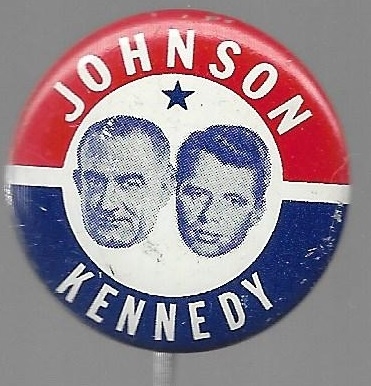 Lyndon Johnson, Robert Kennedy Litho Pin