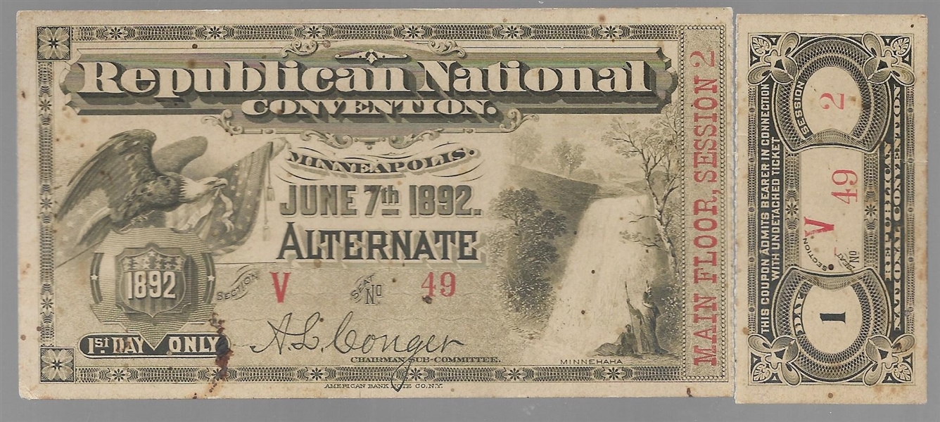 Republican Convention 1892 Alternate Ticket