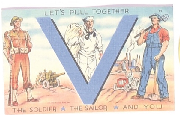 World War II V for Victory Postcard
