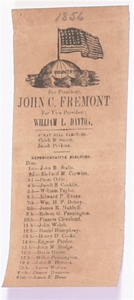 Fremont 1856 Paper Ballot