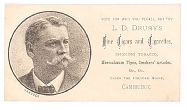 Hancock Drurys Cigars Advertising Card
