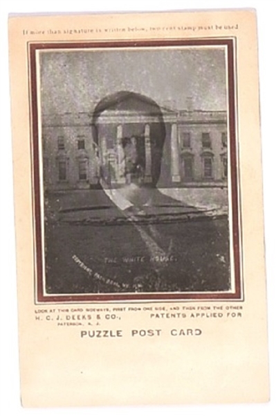 Theodore Roosevelt, White House Puzzle Postcard Flasher
