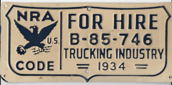 NRA For Hire License Plate