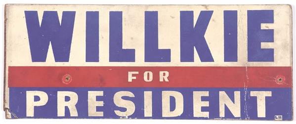 Willkie for President Pressboard License
