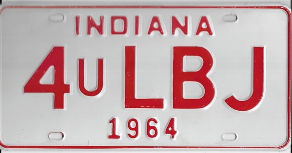 Indiana 4U LBJ License Plate
