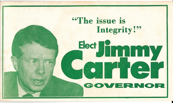 Elect Jimmy Carter Governor Postcard