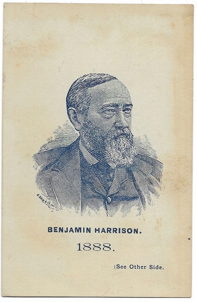 Benjamin Harrison 1888 New York Farming Trade Card