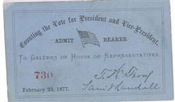 Hayes, Tilden Counting of the Vote Ticket