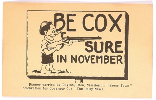 Be Cox Sure in November Postcard