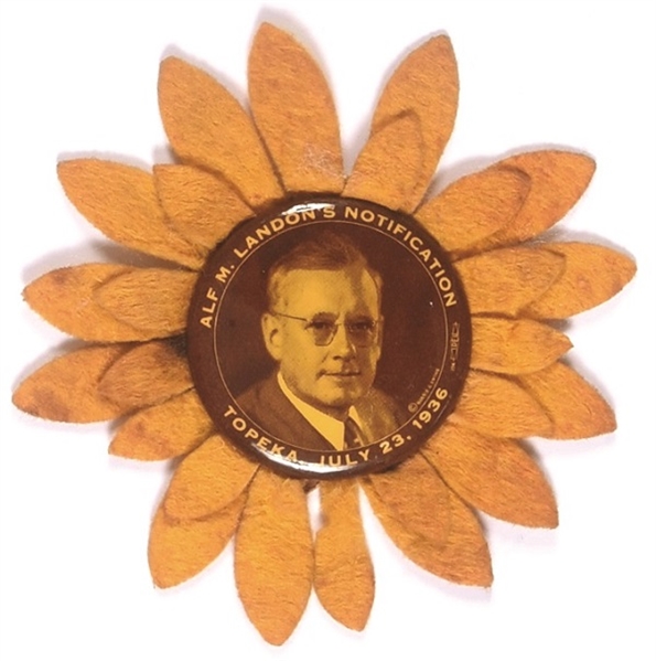 Alf Landon Notification Day Pin and Sunflower