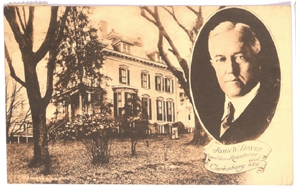 John W. Davis Clarksburg, West Virginia, Postcard