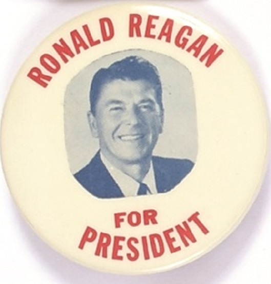 Ronald Reagan for President Red, White and Blue Celluloid